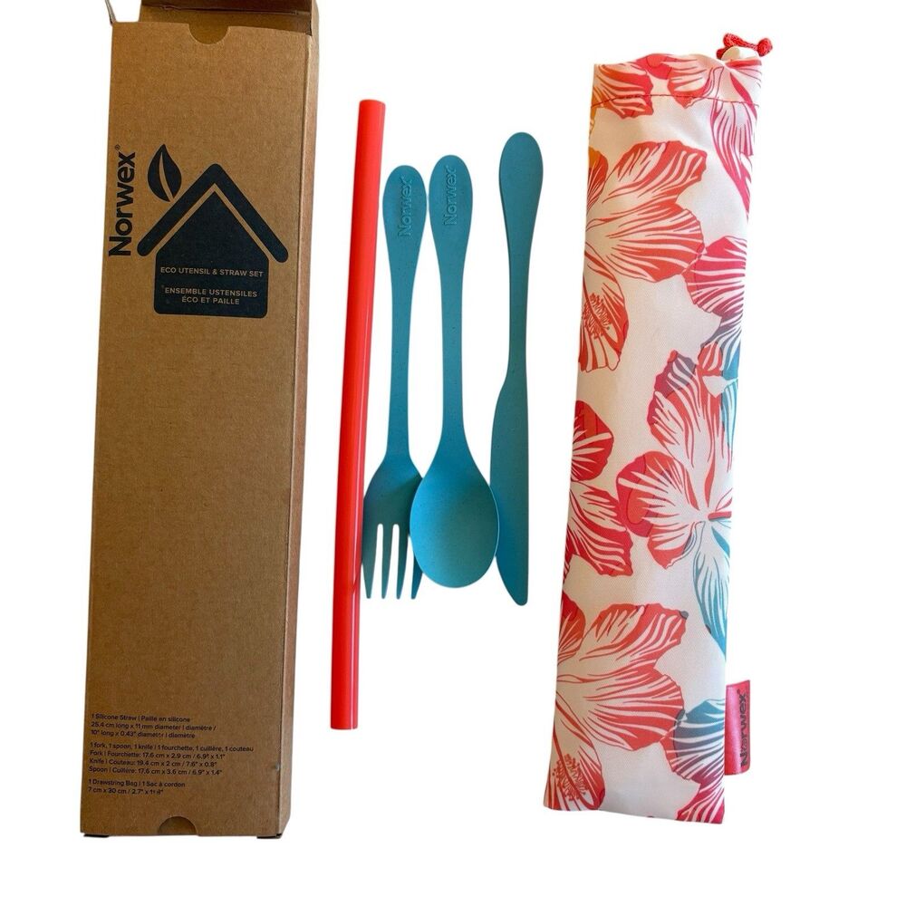 Norwex Eco Utensil & Straw Set + Body Cloth Set | NEW | Reusable Travel Bundle